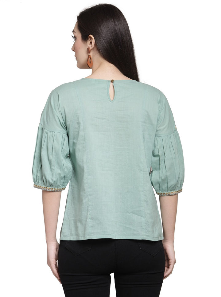 plusS Olive Green A-Line Top