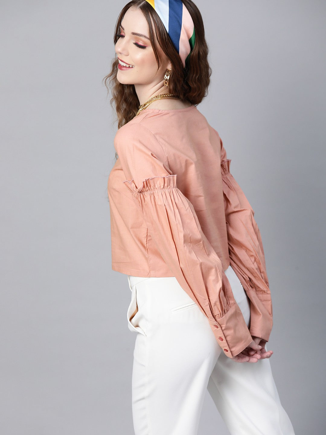 plusS Peach Solid Power  Top