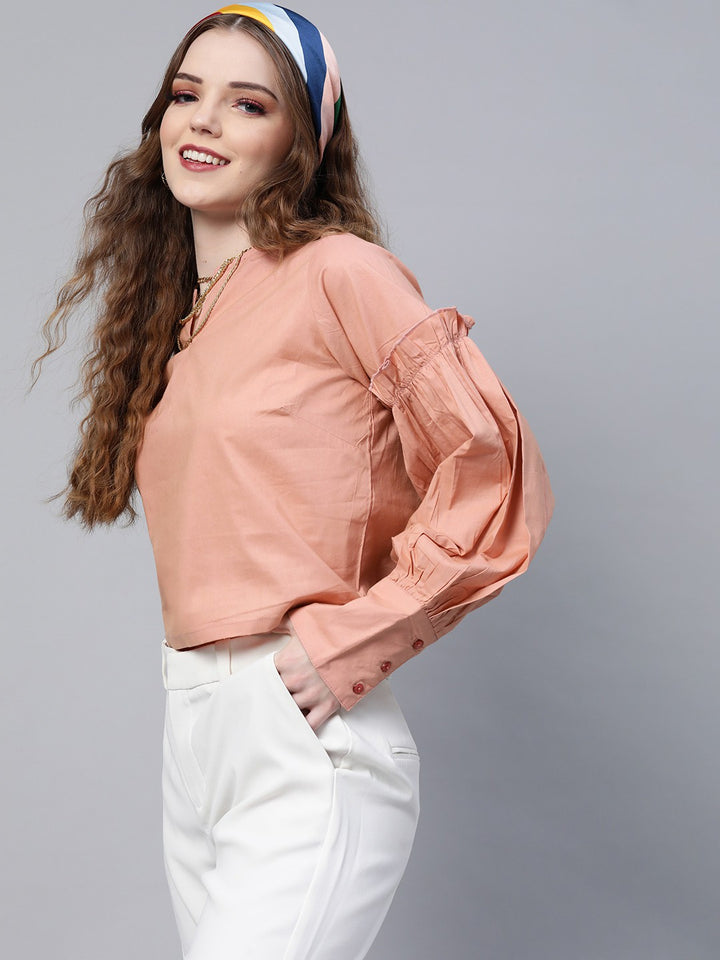 plusS Peach Solid Power  Top