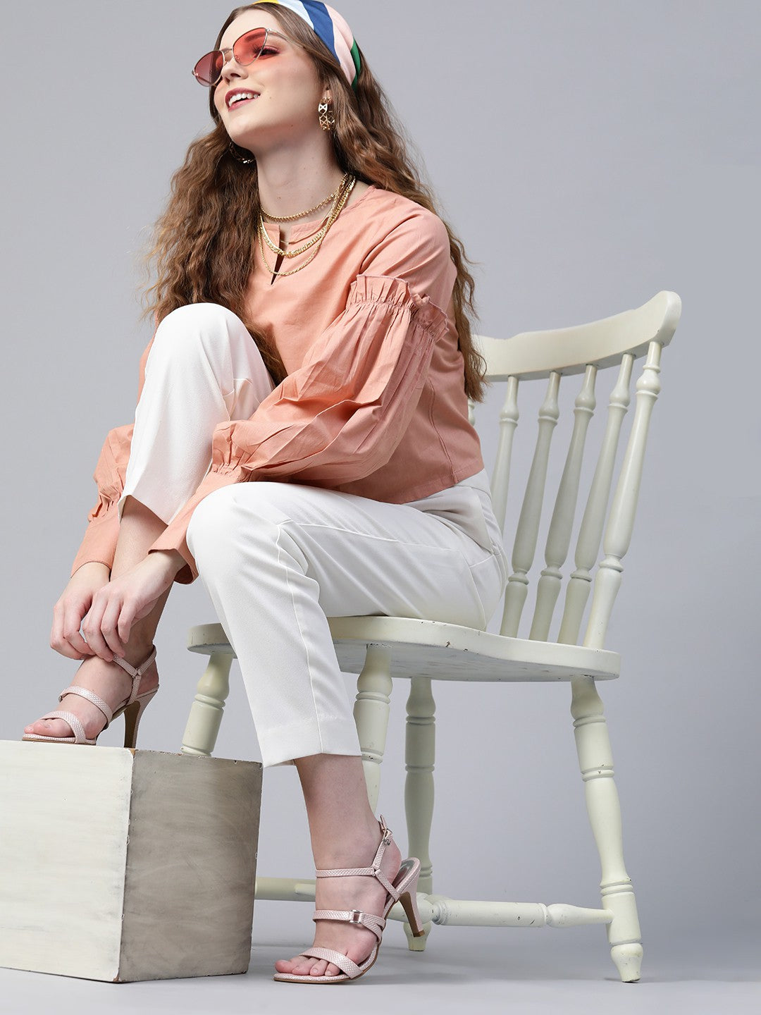 plusS Peach Solid Power  Top