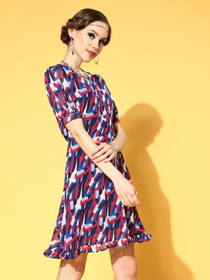 PlusS Printed Georgette Dress