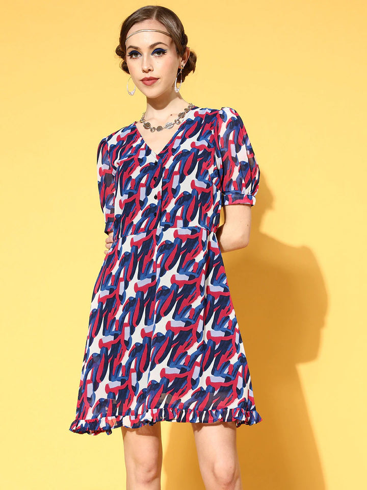 PlusS Printed Georgette Dress