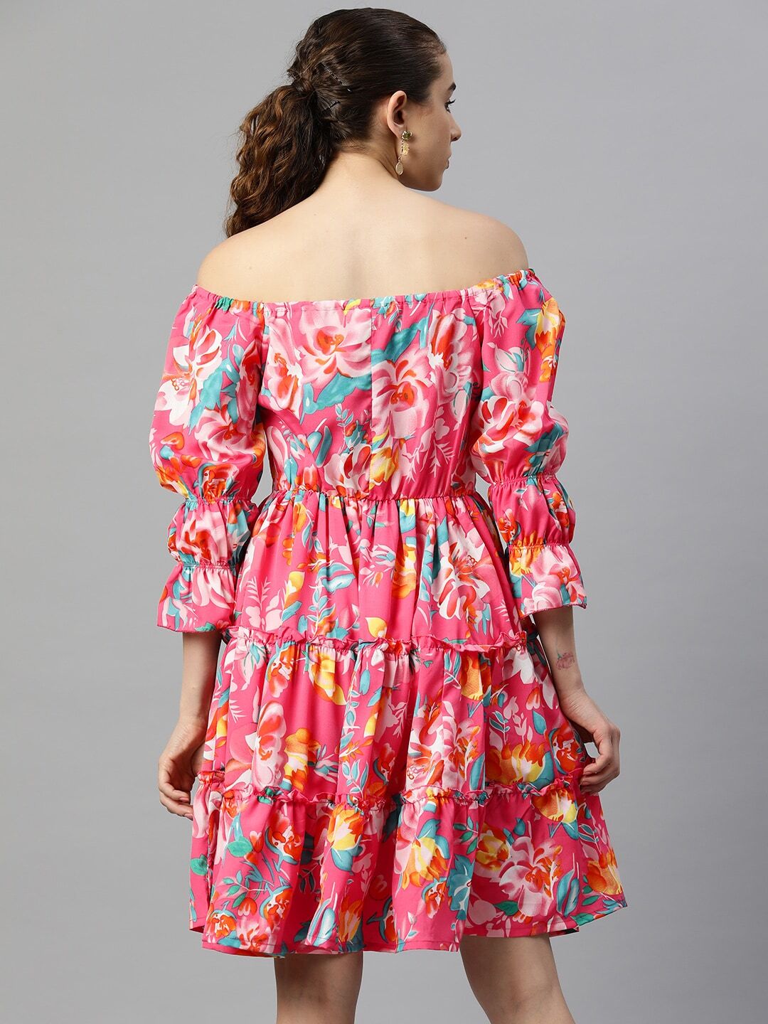 plusS Floral Print Fit  Flare Dress