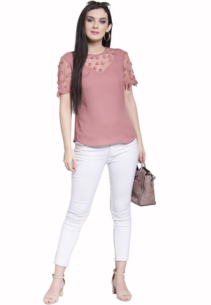 plusS Rose Embellished Top