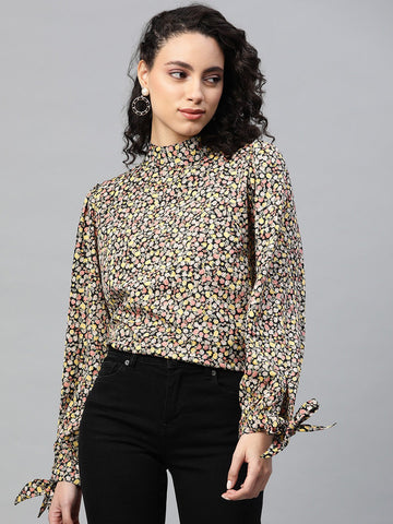 Yellow Floral Printed Top