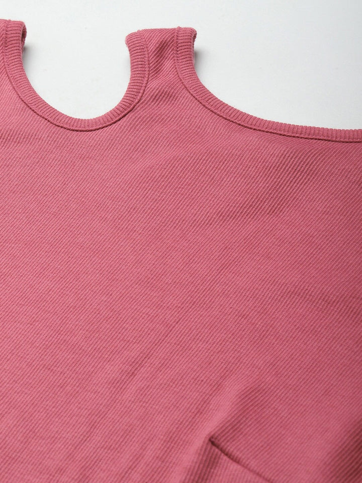 Red Cur-Out Detail T-shirt