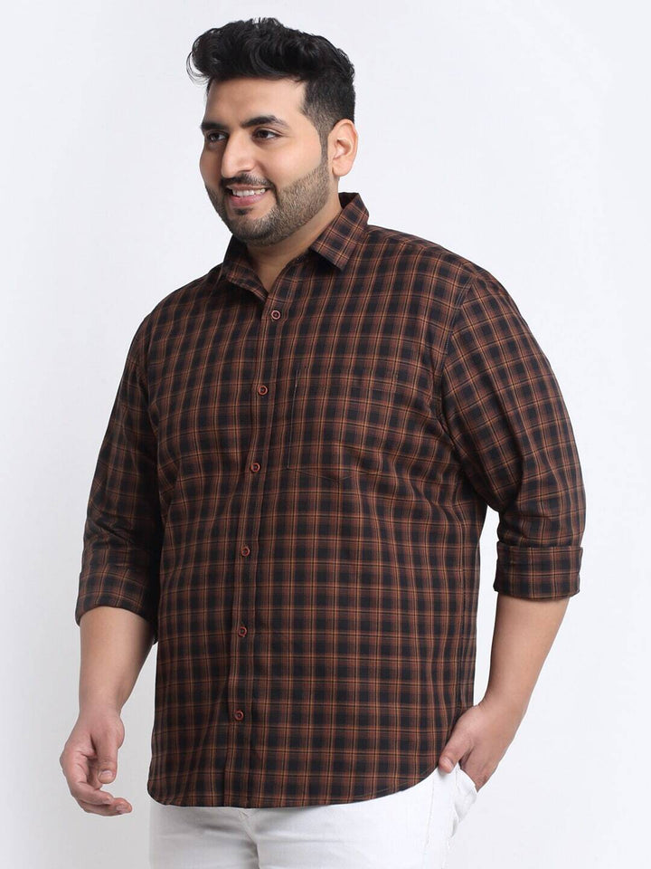 plusS Plus Size Checked Casual Shirt