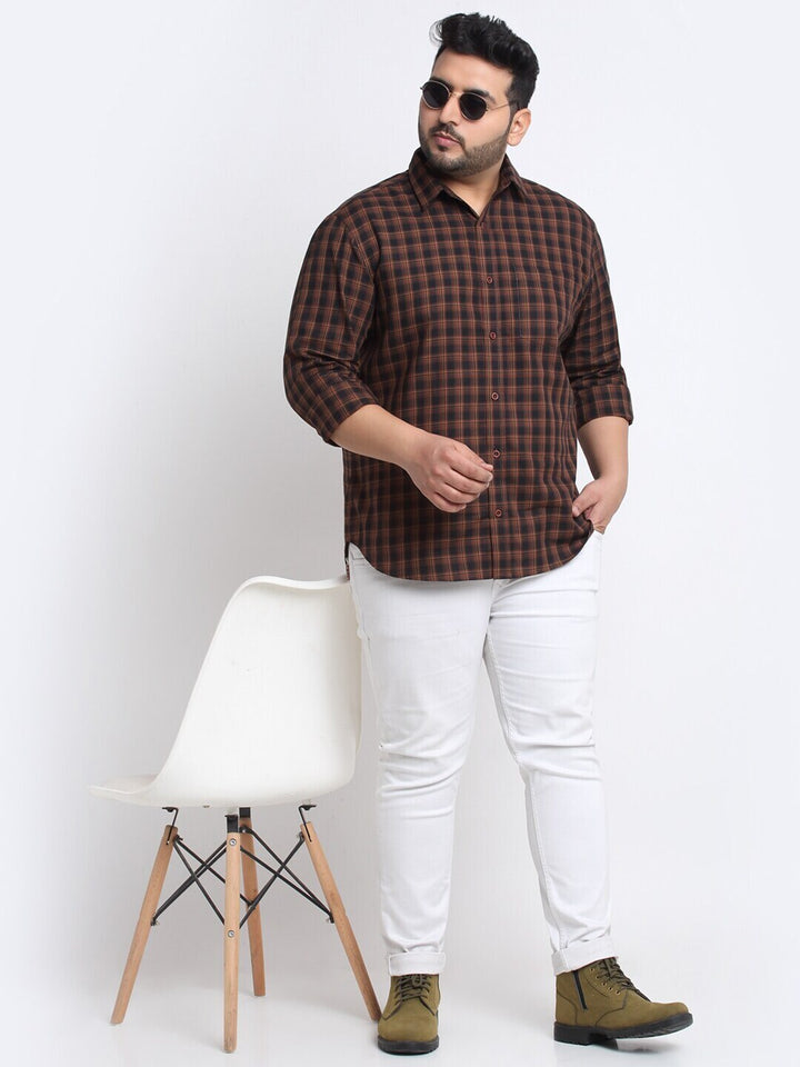 plusS Plus Size Checked Casual Shirt