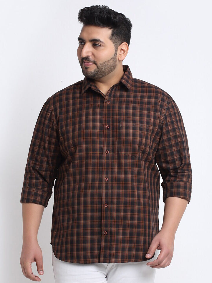 plusS Plus Size Checked Casual Shirt