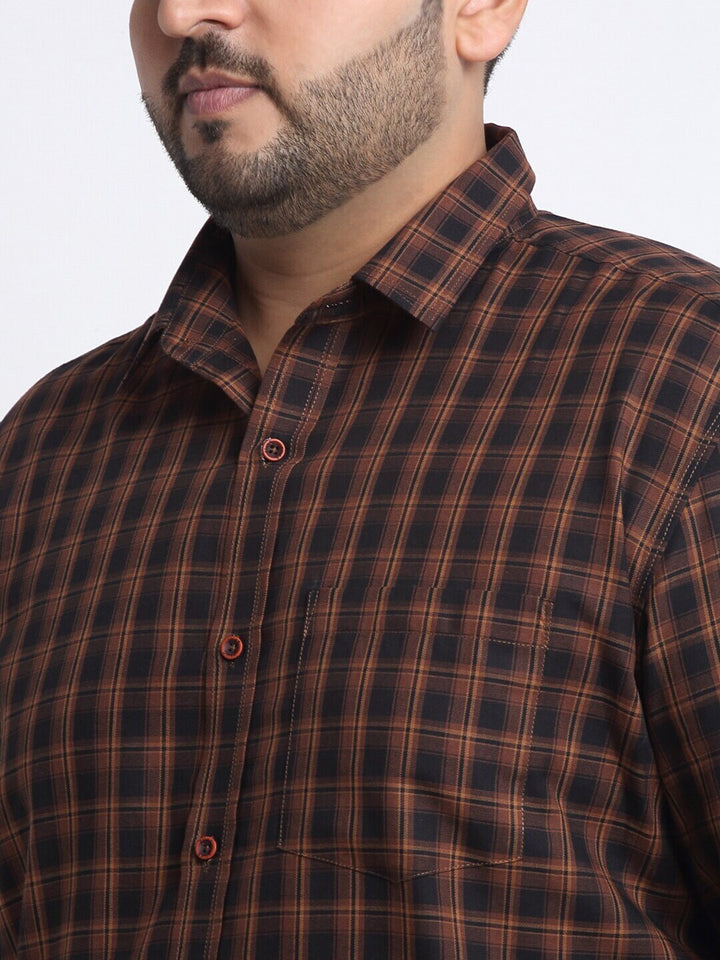 plusS Plus Size Checked Casual Shirt