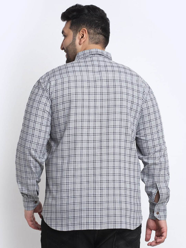 plusS Plus Size Checked Casual Shirt