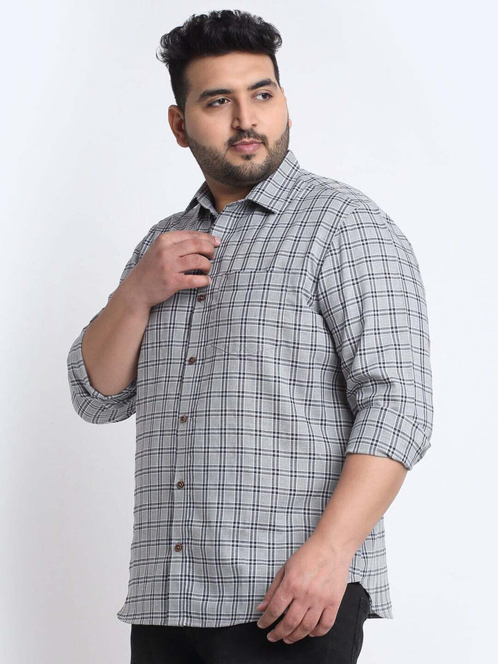 plusS Plus Size Checked Casual Shirt