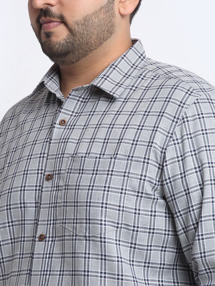 plusS Plus Size Checked Casual Shirt