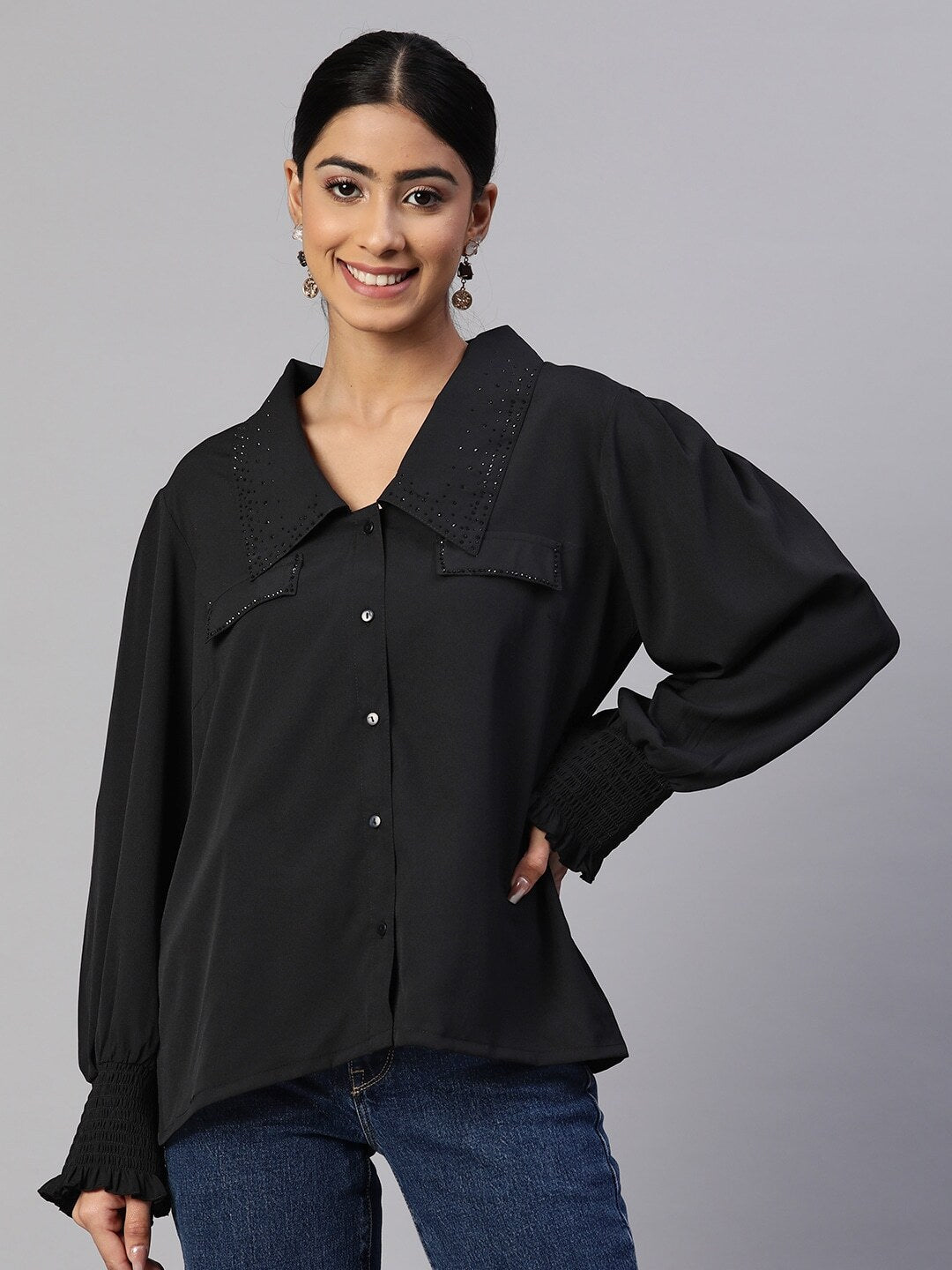 plusS Embellished Casual Shirt