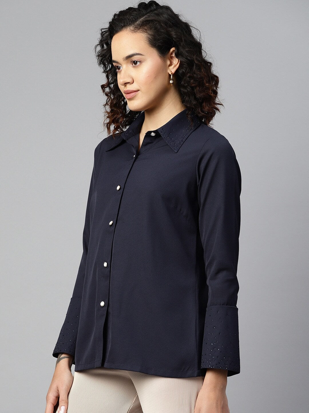 plusS Solid Opaque Casual Shirt