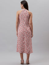 plusS Pink Floral Print A-Line Midi Dress