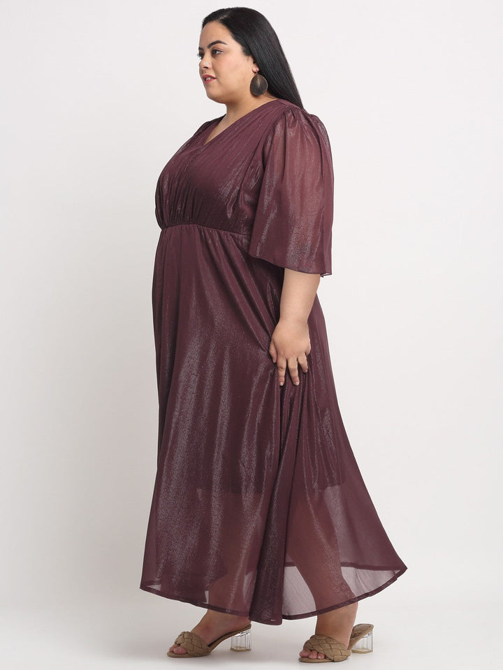 plusS Burgundy Maxi Maxi Dress