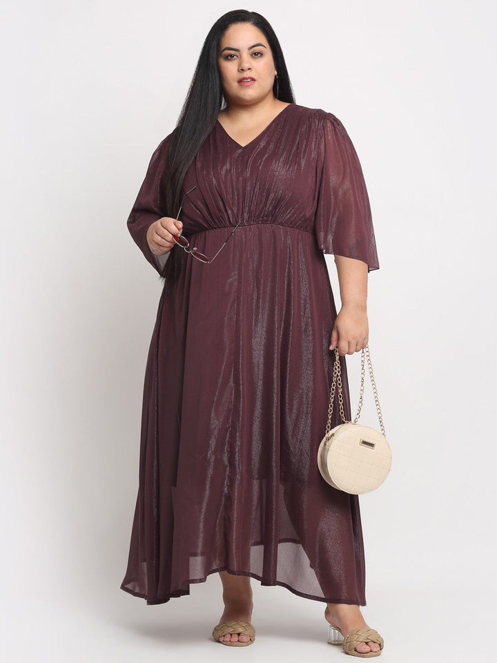 plusS Burgundy Maxi Maxi Dress