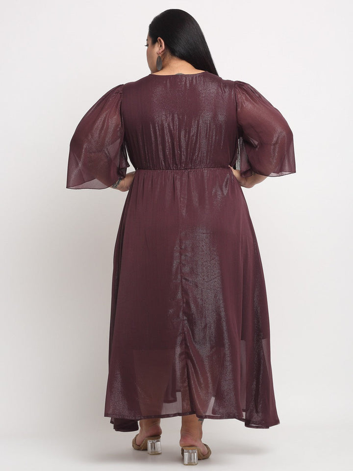 plusS Burgundy Maxi Maxi Dress