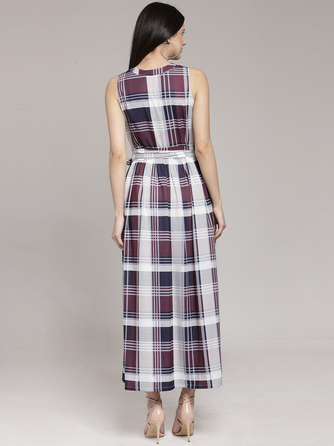 plusS Women Multicoloured Checked Maxi Dress