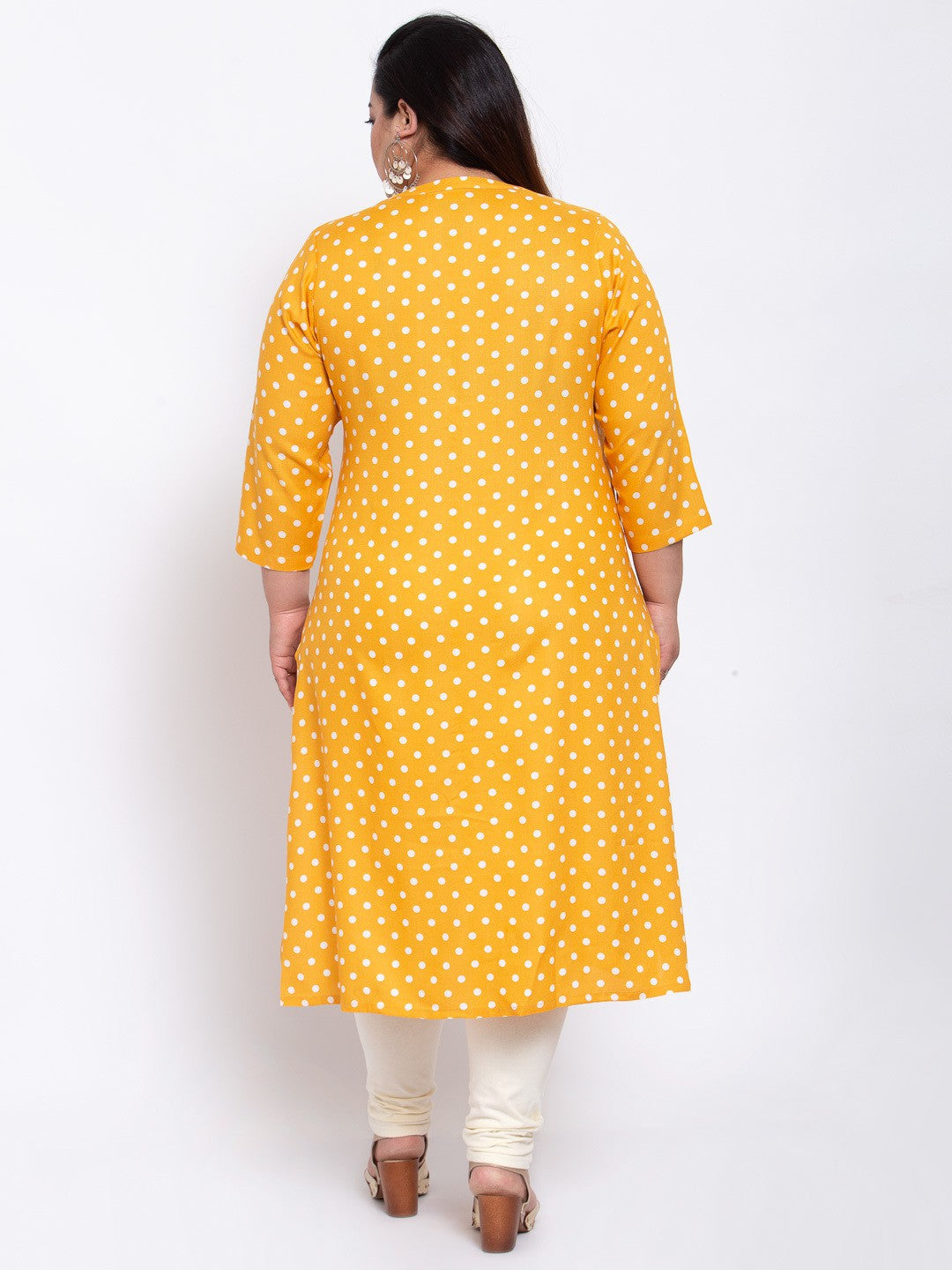 plusS Women Mustard Printed Kurta