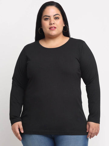 plusS Plus Size Women Black T-shirt