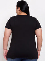 plusS Women Black T-shirt