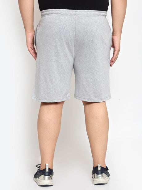 plusS Men Grey Mid-Rise Regular Shorts